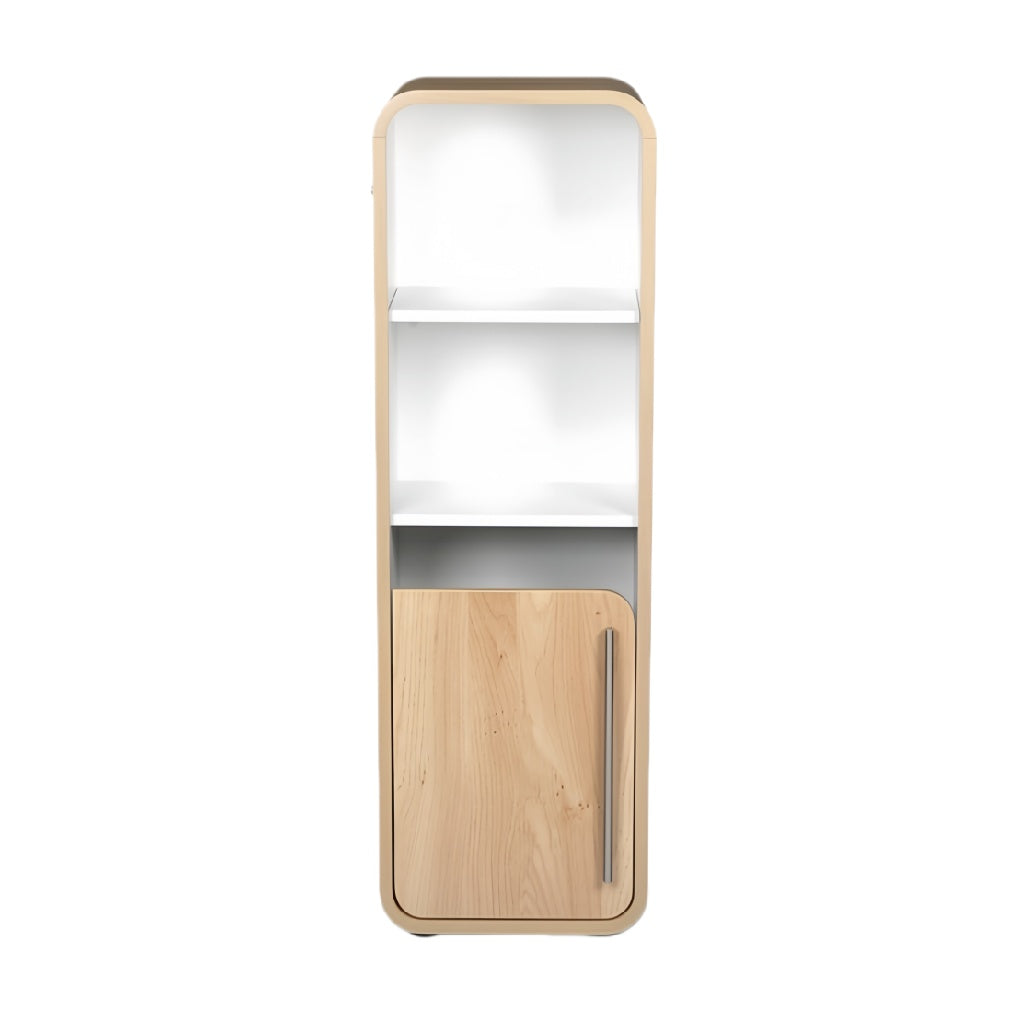 **Technische Titel: Moderne Opbergkast met Open Planken en Gesloten Deur**