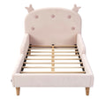 **Technische titel in het Nederlands: ** Moderne kinderbed met schattige oorranden en houten lattenbodem